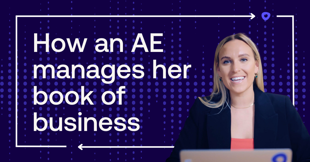 Graphic with title How an AE manages her book of business