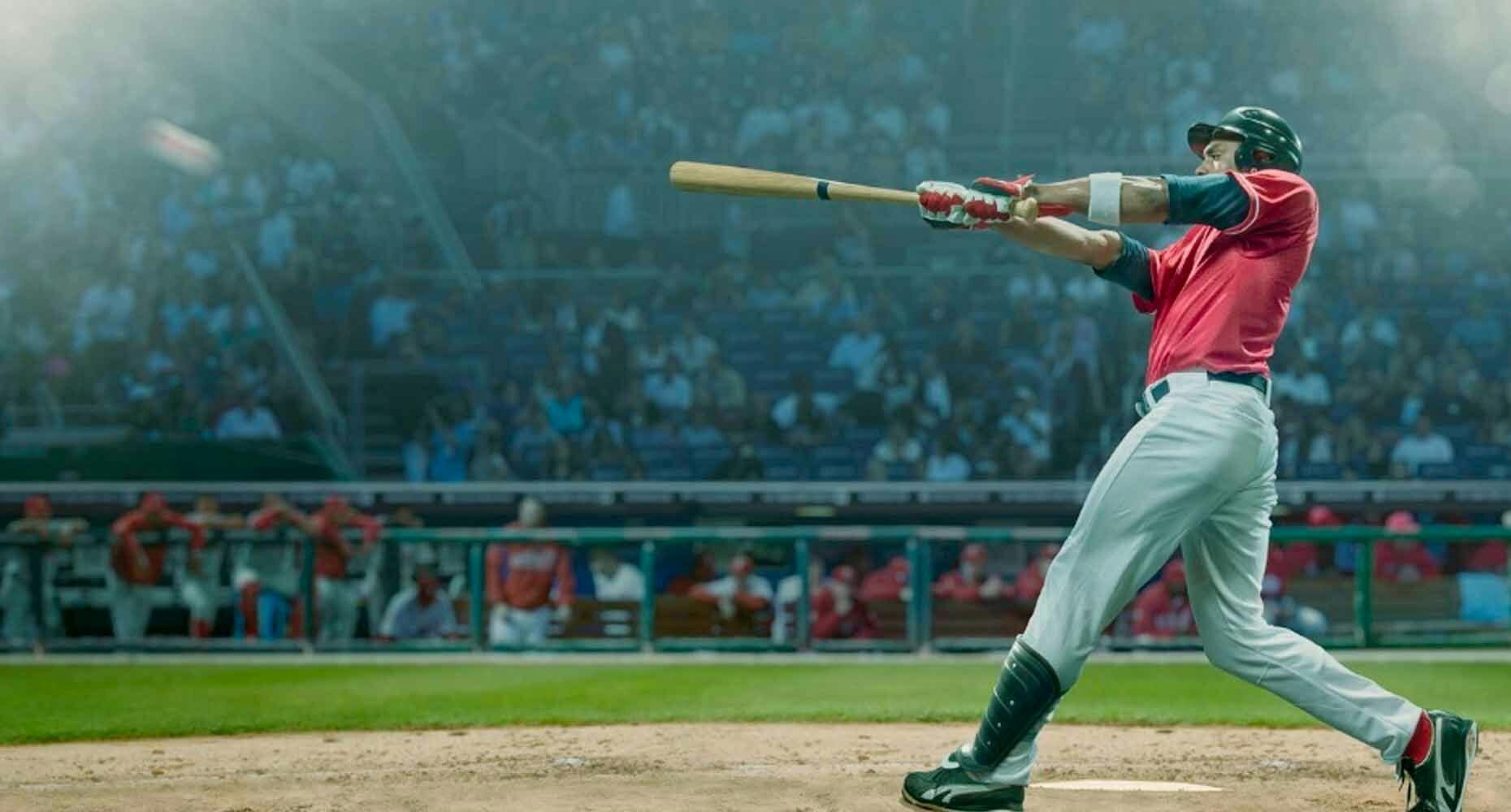 Baseball player swinging for a homerun