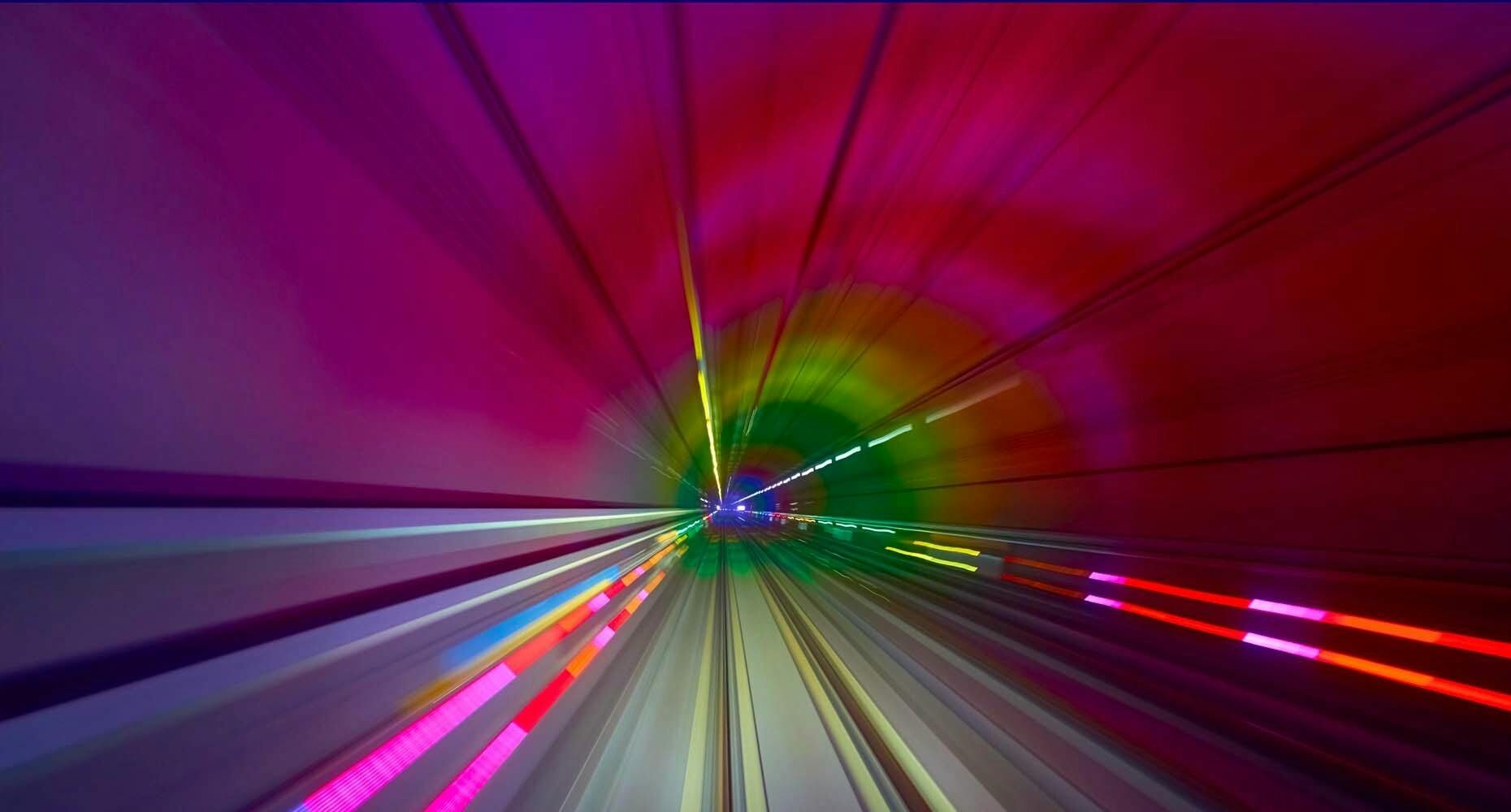 Colorful view through a tunnel