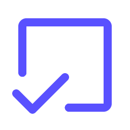 icon with square and a checkmark offset to bottom left
