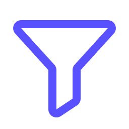 icon of funnel, outlined in purple