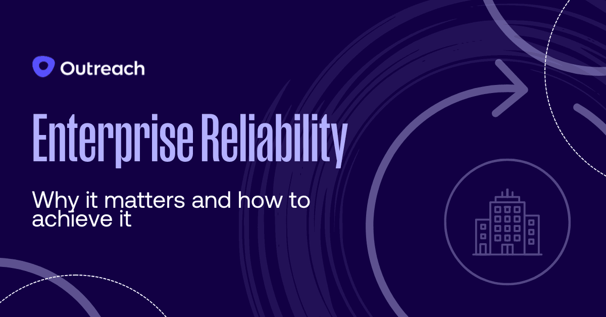 Illustration of Outreach’s, “Enterprise Reliability: Why It Matters and How to Achieve It” blog post.