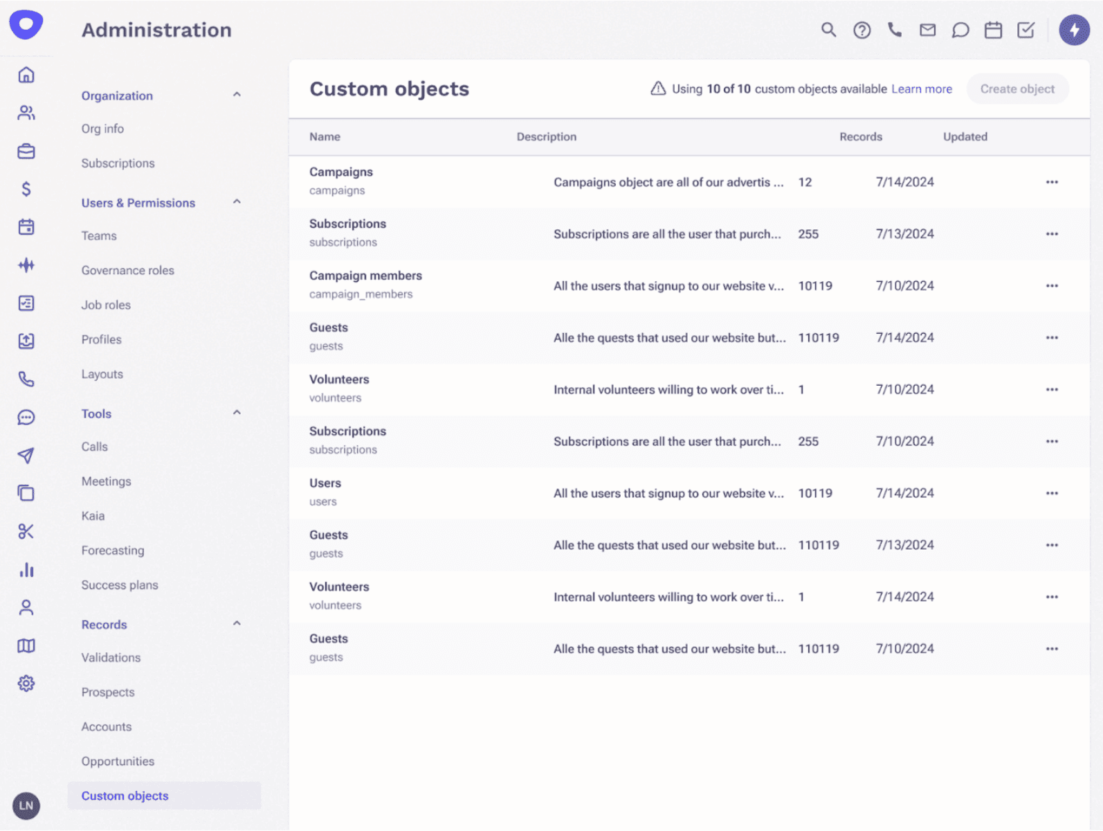 Outreach custom objects enabling enterprise revenue data customization